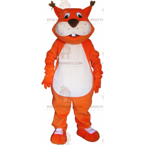 BIGGYMONKEY™ Mascottekostuum Grote oranje vos met grote staart