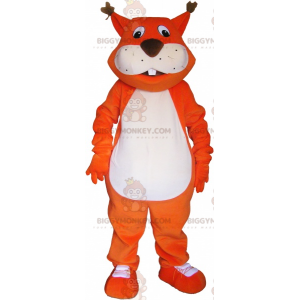 Disfraz de mascota BIGGYMONKEY™ Zorro naranja gigante con cola