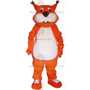 BIGGYMONKEY™ Mascot Costume Giant Orange Fox With Big Tail –