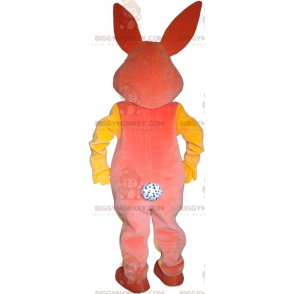 Pink og gul plys kanin BIGGYMONKEY™ maskotkostume -