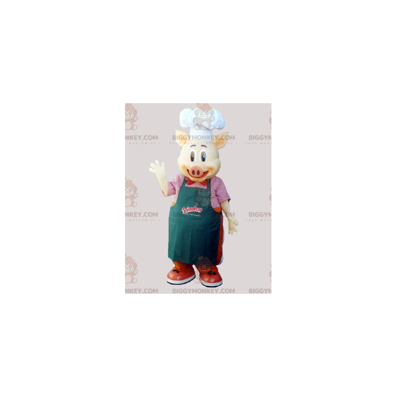 Traje de mascote de cozinheiro BIGGYMONKEY™ Pig Chef com