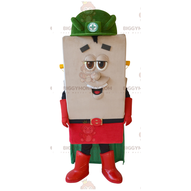 BIGGYMONKEY™ Costume da mascotte a figura quadrata con mantello