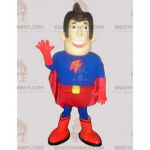 Blue and Red Superhero Man BIGGYMONKEY™ Mascot Costume –