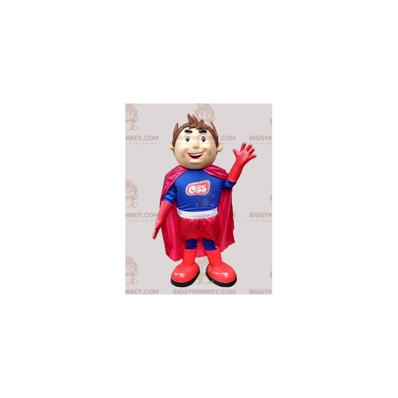 BIGGYMONKEY™ Boy Superhero Mascot Costume in Blue and Red –