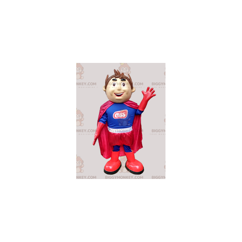 BIGGYMONKEY™ Superheld-mascottekostuum voor jongens in blauw en