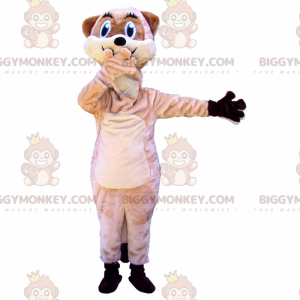 BIGGYMONKEY™ mascottekostuum van speels uitziende beige en