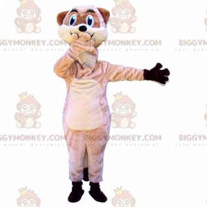 BIGGYMONKEY™ maskotkostume af legende beige og hvid lemur -