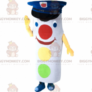 Disfraz de mascota BIGGYMONKEY™ de semáforo blanco y colorido