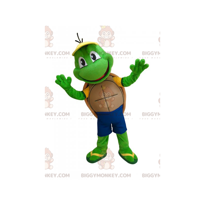 Costume de mascotte BIGGYMONKEY™ de tortue verte mignonne et