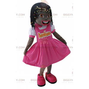 BIGGYMONKEY™ Little African Girl -maskottiasu, joka on