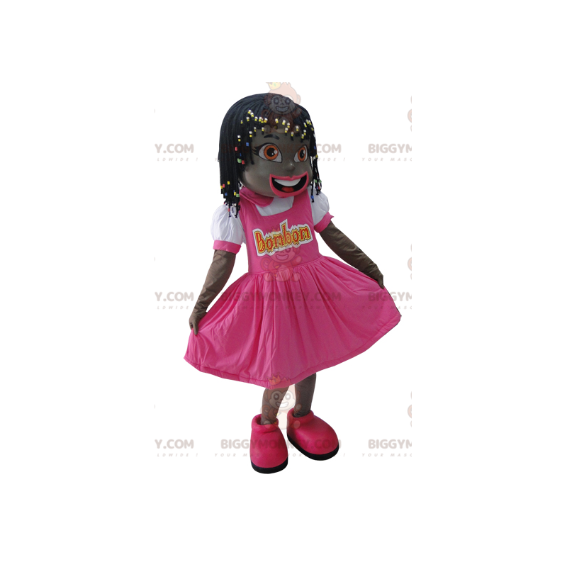 Costume de mascotte BIGGYMONKEY™ de petite fille africaine