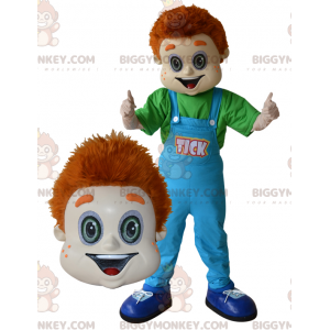 Costume da mascotte Ginger Boy BIGGYMONKEY™ con tuta blu -