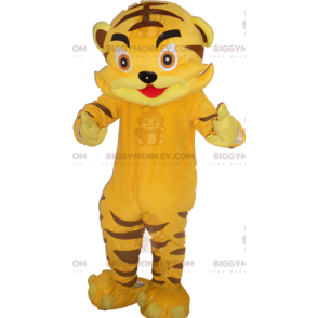 Söt jättegul tiger BIGGYMONKEY™ maskotdräkt - BiggyMonkey maskot