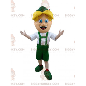 BIGGYMONKEY™ Costume da mascotte Ragazzo biondo in abito verde