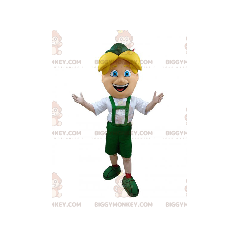 Costume de mascotte BIGGYMONKEY™ de garçon blond en tenue de