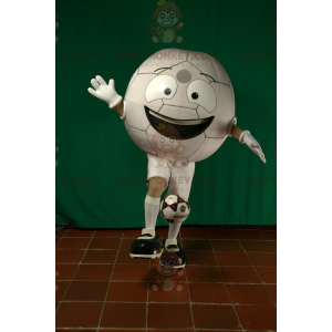 Costume de mascotte BIGGYMONKEY™ de ballon de foot blanc géant