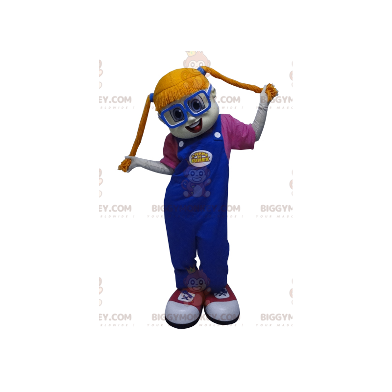 Disfraz de mascota BIGGYMONKEY™ de chica pelirroja con coletas