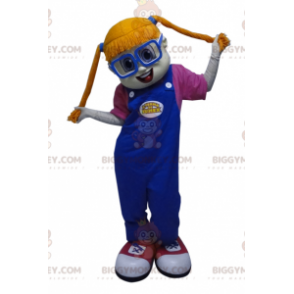 Redhead Girl BIGGYMONKEY™ Mascot Costume With Pigtails -