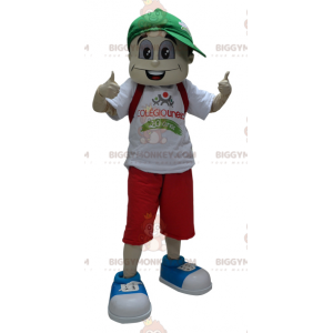 BIGGYMONKEY™-mascottekostuum voor jonge jongens met pet -