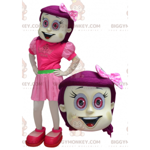 Costume de mascotte BIGGYMONKEY™ de fille avec les cheveux et