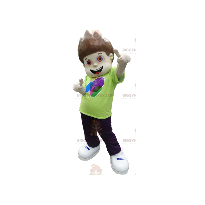 Brown Boy BIGGYMONKEY™ Mascot Costume with Fun Fit –