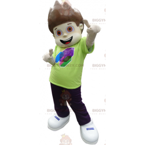 Brown Boy BIGGYMONKEY™ Mascot Costume with Fun Fit –