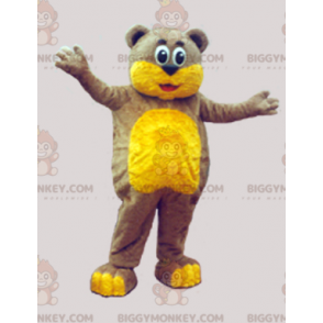 Soft Brown and Yellow Teddy BIGGYMONKEY™ Mascot Costume –