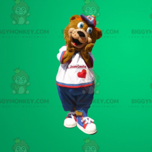 Blue Eyed Brown Bear BIGGYMONKEY™ Mascot Costume –