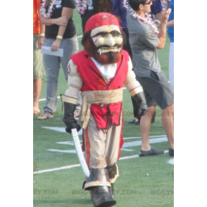 Disfraz de mascota pirata BIGGYMONKEY™ rojo y canela -