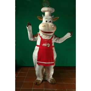 Kocken Cook White Cow BIGGYMONKEY™ maskotdräkt - BiggyMonkey