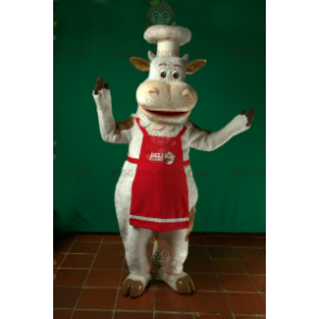 Koch Koch Weiße Kuh BIGGYMONKEY™ Maskottchen Kostüm -