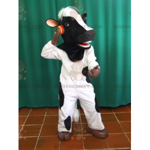 Costume de mascotte BIGGYMONKEY™ de vache noire et blanche avec