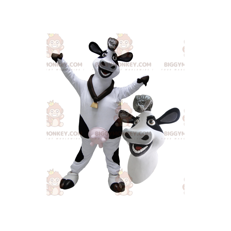 Kostium maskotka olbrzymia biało-czarna krowa mleczna