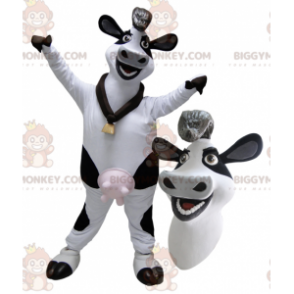 BIGGYMONKEY™ Disfraz de mascota gigante de vaca lechera blanca