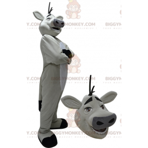 Costume de mascotte BIGGYMONKEY™ de vache géante blanche et