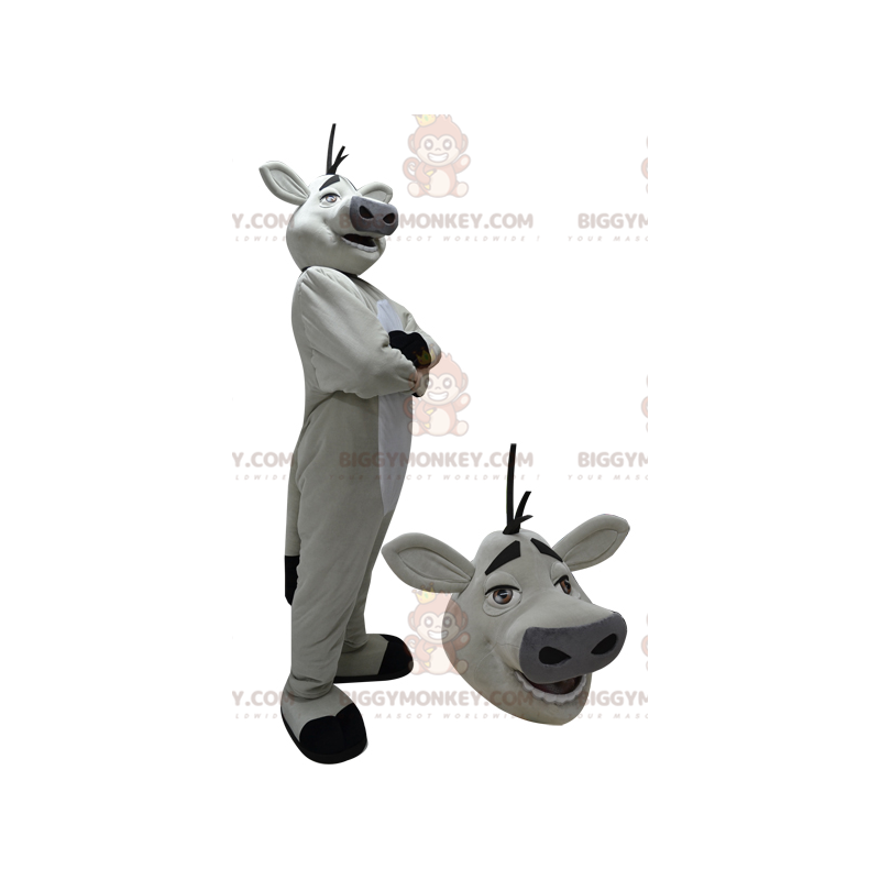 Costume de mascotte BIGGYMONKEY™ de vache géante blanche et