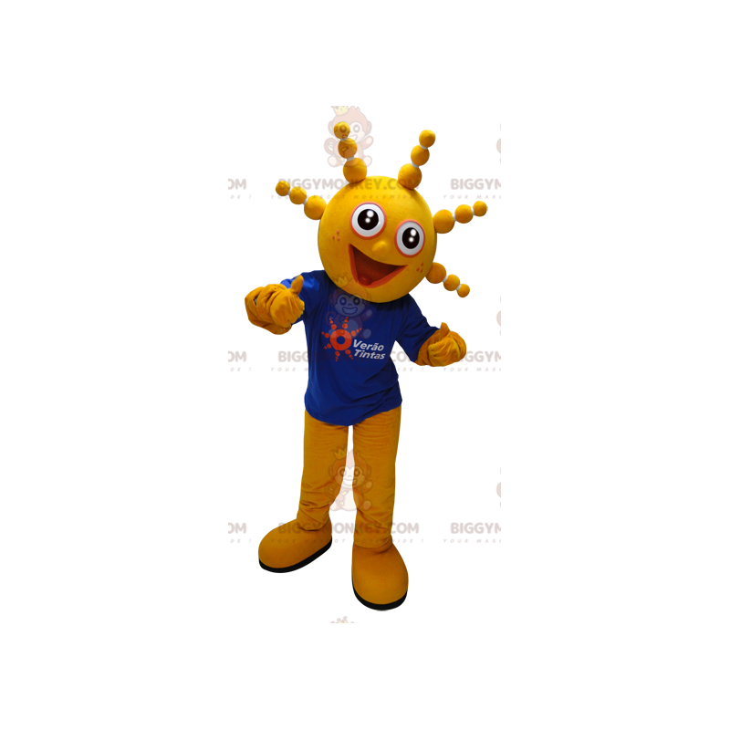 BIGGYMONKEY™ Funny Round Head Yellow Man Mascot Costume –