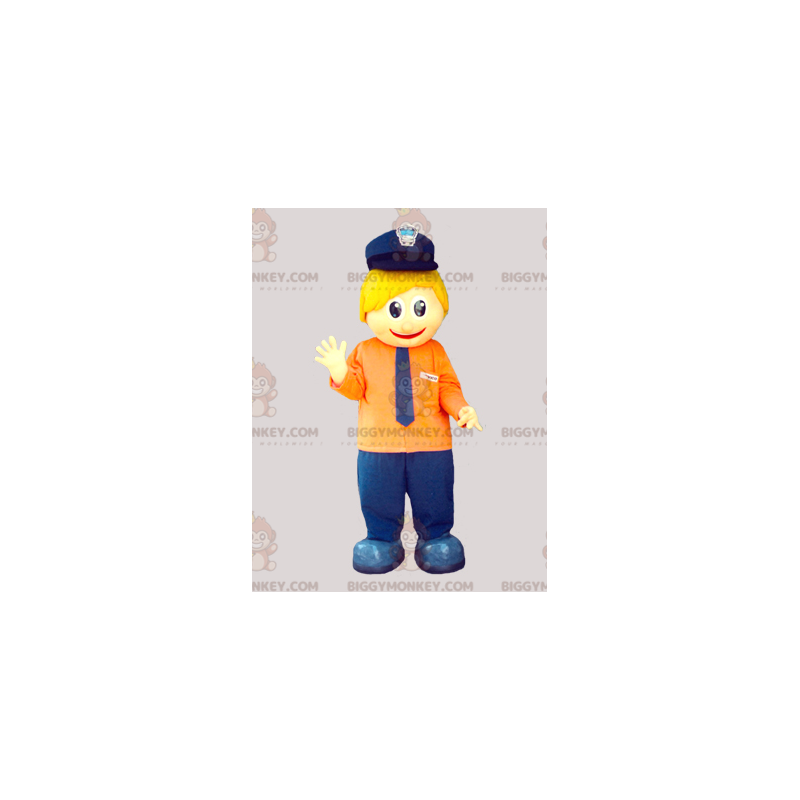 BIGGYMONKEY™ Little Blond Guy Mascot Costume With Kepi And Tie