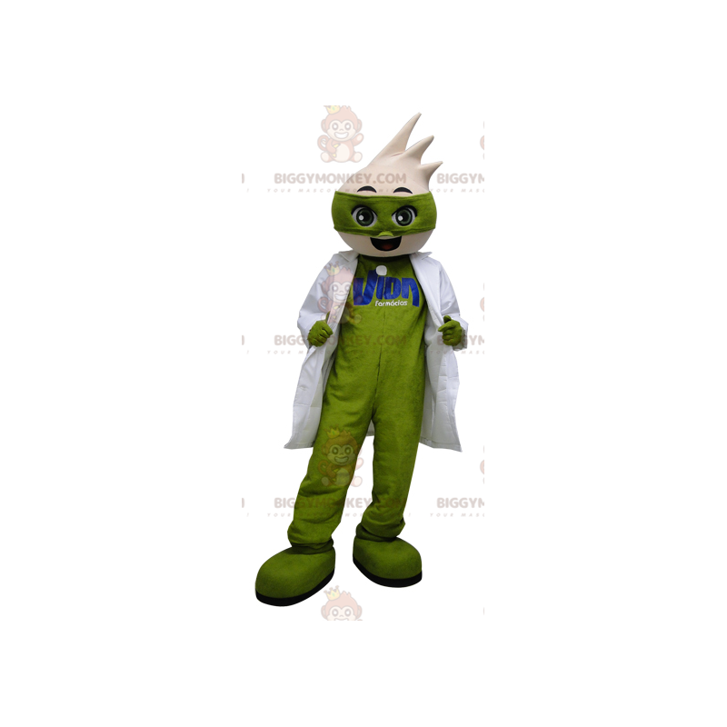 BIGGYMONKEY™ maskottiasu Green Man with White Smock -