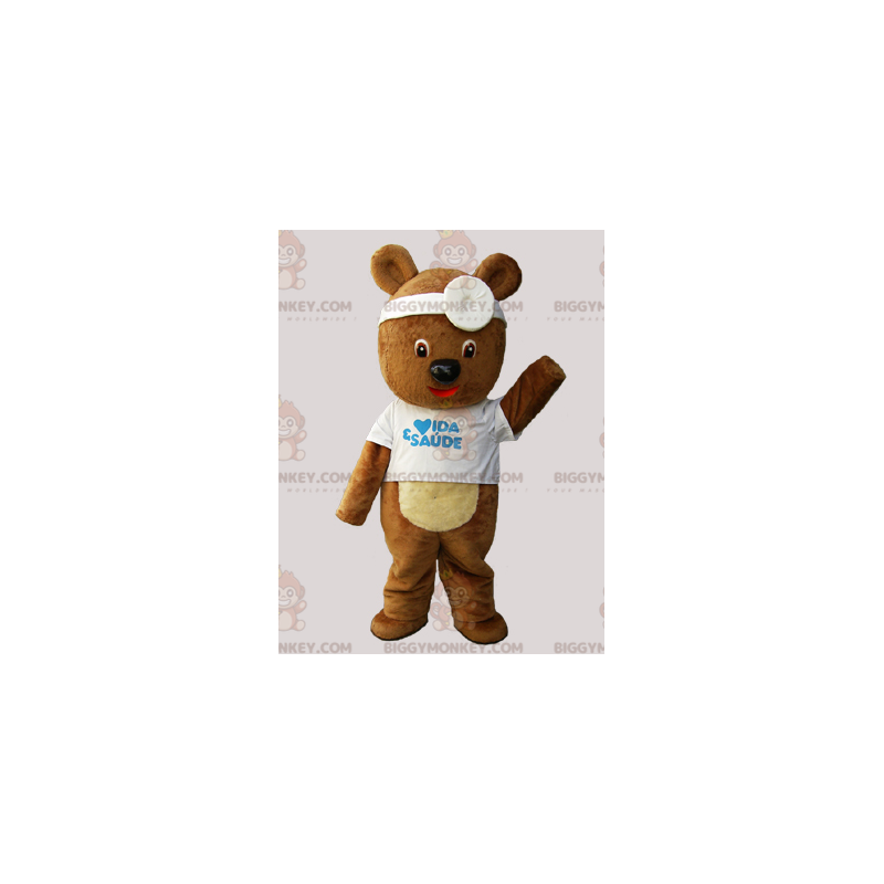 BIGGYMONKEY™ Teddy Bear Costume mascotte da dottore marrone -