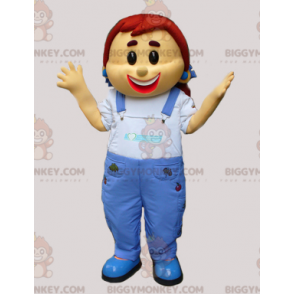 Girl In Denim Overalls BIGGYMONKEY™ maskotkostume -