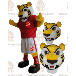 BIGGYMONKEY™ Mascot Costume Yellow Tiger Sportswear –