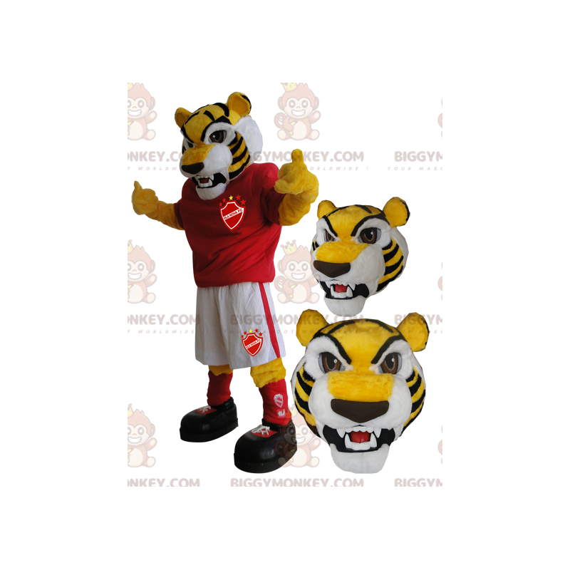 BIGGYMONKEY™ Mascot Costume Yellow Tiger Sportswear –