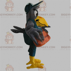 Costume de mascotte BIGGYMONKEY™ d'oiseau géant gris et jaune