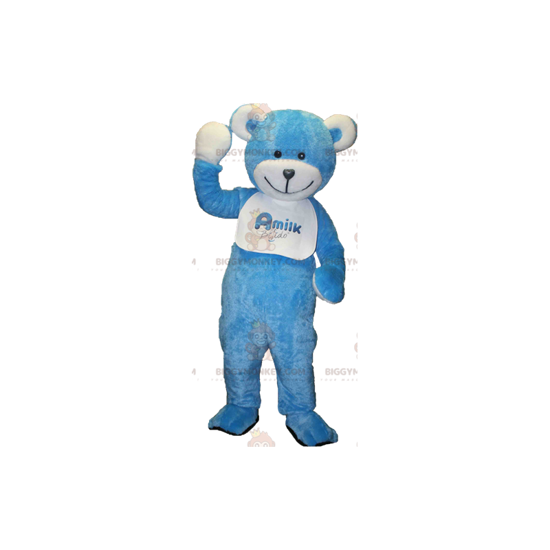 Disfraz de mascota de oso de peluche azul y blanco BIGGYMONKEY™