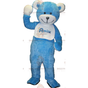 Disfraz de mascota de oso de peluche azul y blanco BIGGYMONKEY™