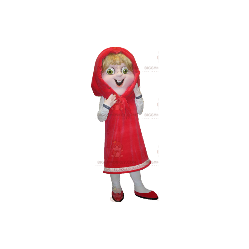 Kostým BIGGYMONKEY™ maskot Blonďatá Červená Karkulka se