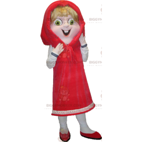 Kostým BIGGYMONKEY™ maskot Blonďatá Červená Karkulka se