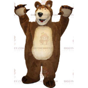 Traje de mascote de urso gigante marrom e bronzeado