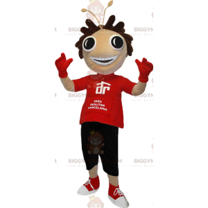 Traje de mascote de personagem BIGGYMONKEY™ com olhos redondos